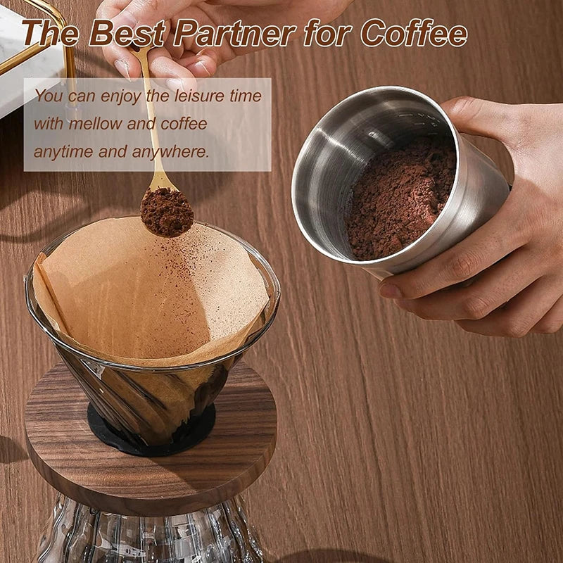 100Pcs Coffee Filter Papers(1-4 Cups) Disposable Filter Papers Unbleached Cone Filter Papers for Pour Over and Drip Coffee Maker