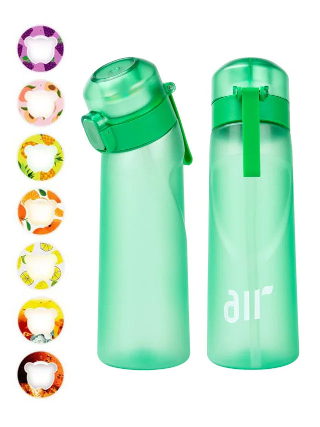 1pc Air Water Bottle with 1pc Random Flavor Pods Portable Transparent with Straw Leak Proof Suitable for Outdoor Sports