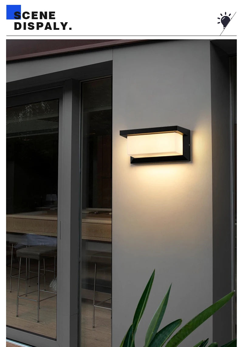 LED Outdoor Waterproof Wall Light 15W Radar Sensing Indoor Bedroom Living Room Outdoor Porch Wall Light Garden Decorative Light