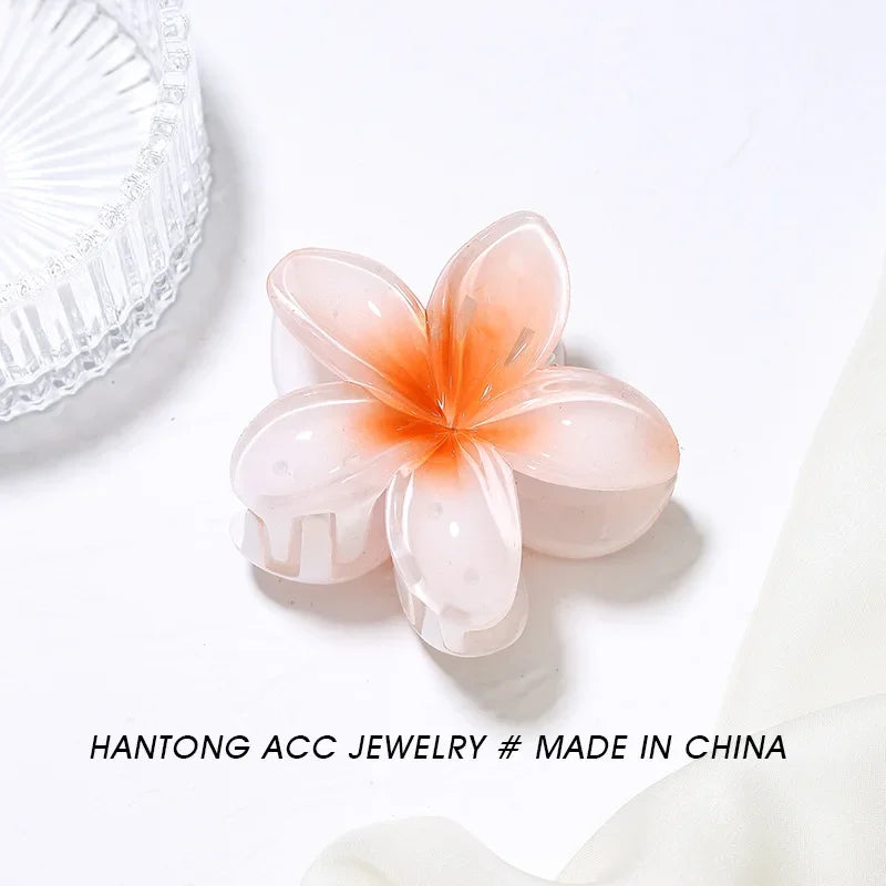 Plumeria Hair Clips Flower Hair Claw Clip Trendy HairClips Korean Hair Accessories For Girls