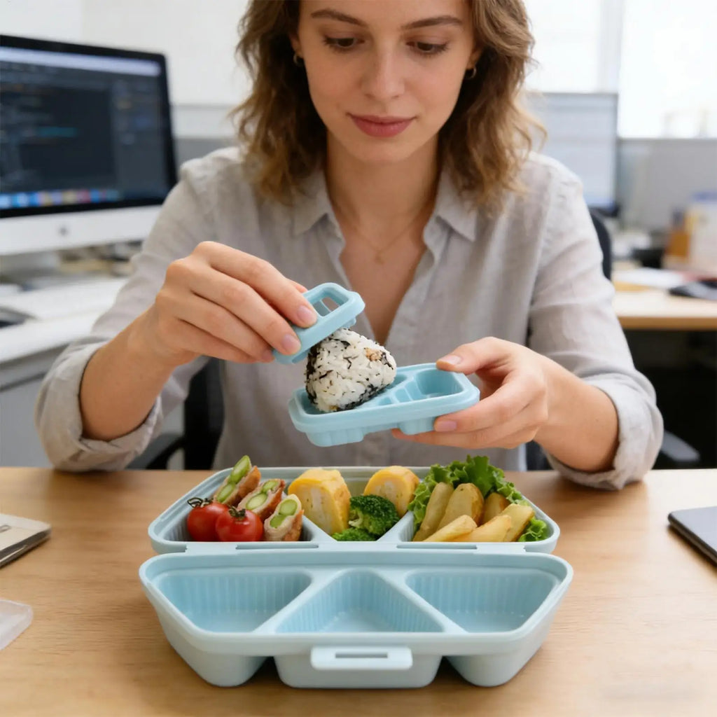 Sushi Mold Maker 6 Cavity Triangle Rice Ball Onigiri Mold Bento Box Tools Non Stick Kitchen Gadgets for Meal Prep Cooking DIY