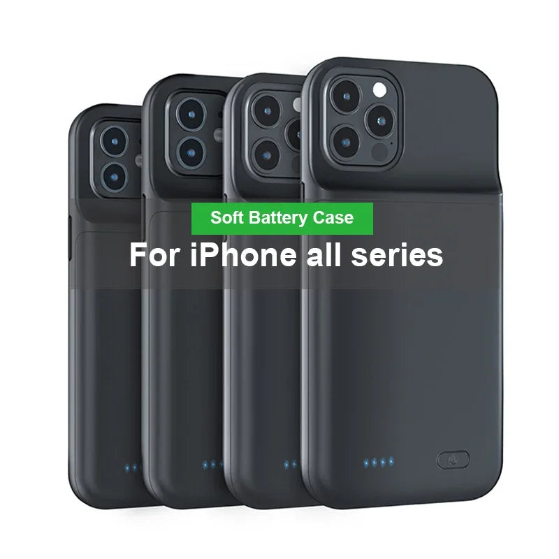 6800mAh Phone Battery Charging Case External Power Case For iPhone 16 15 14 13 12 11 X 6 6S 7 8 SE2020 Pro Plus Pro Max