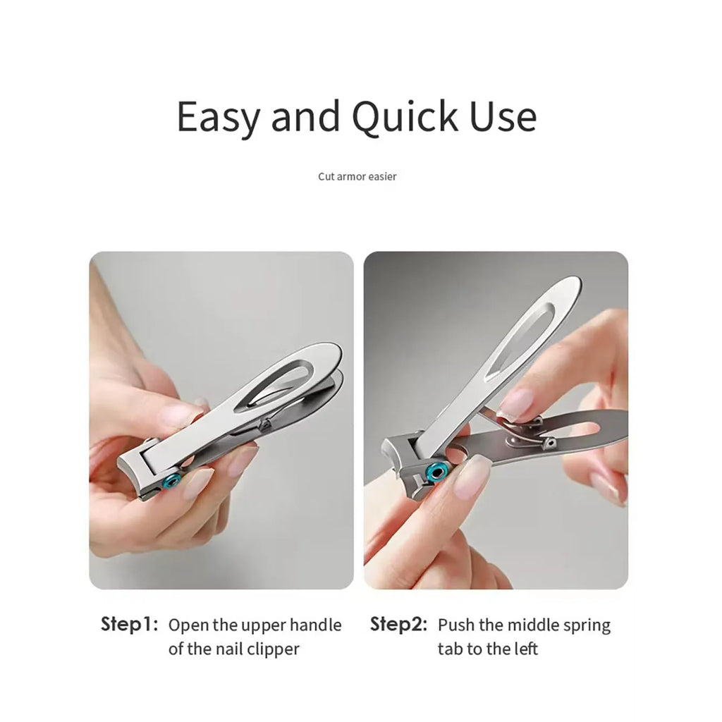 Nail clippers for thick nails easy to use stainless steel large opening anti-splash portable foldable specially designed