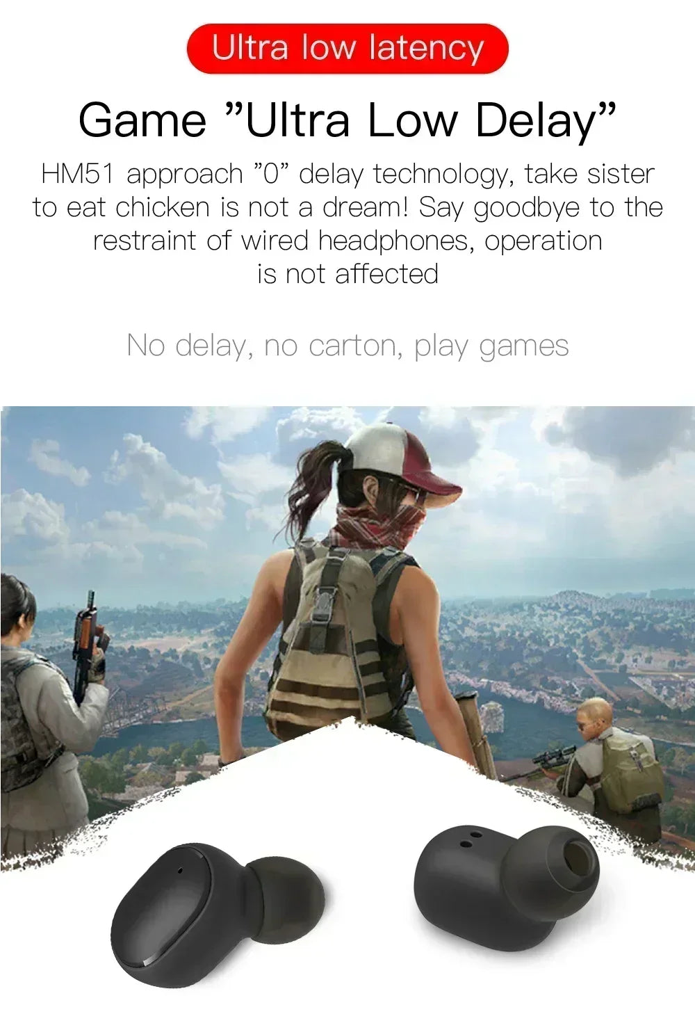 Bluetooth Earphones Sports Gaming Long Battery Comfort Wireless Headphones Premium Sound Quality Soft In-ear Earbuds