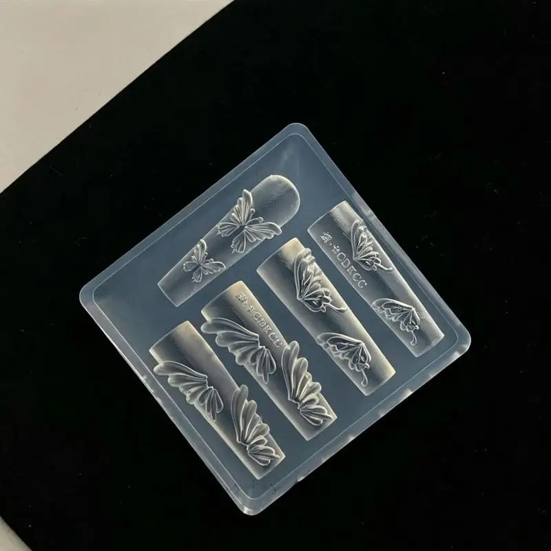 Nails DIY Design Rose Flower Nail Mold Stamping Plate Manicure Mold 3D Mini Silicone Mold Butterfly Wings Nail Art Decorations