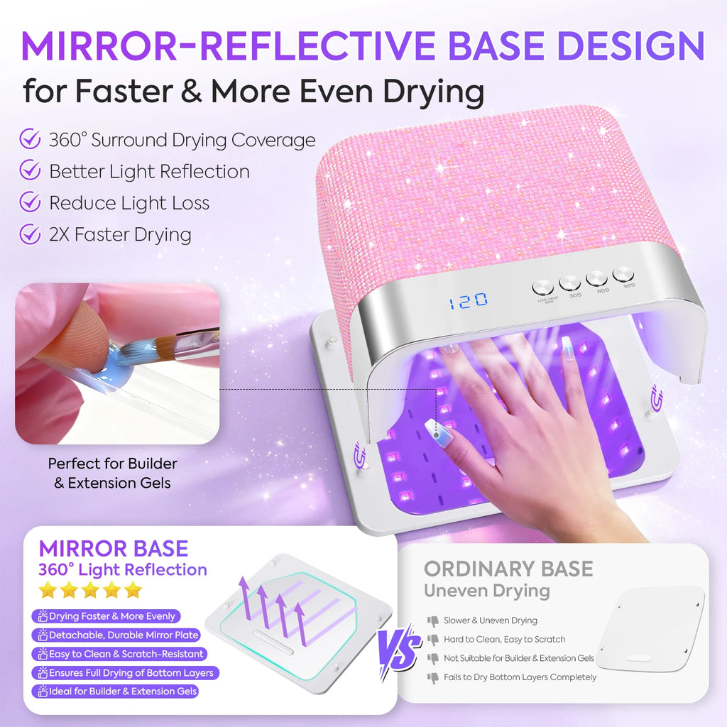 UV LED Nail Lamp 36LEDS Gel Polish Drying Lamp With Automatic Sensing 4 Timer Removable Magnetic Base Plate Manicure Salon Tools