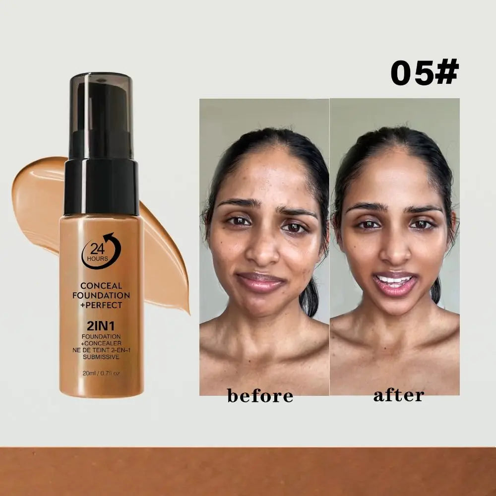 New Waterproof Liquid Foundation Matte Full Coverage Face Foundation Cream Natural Sweat Proof Foundation Concealer Cream