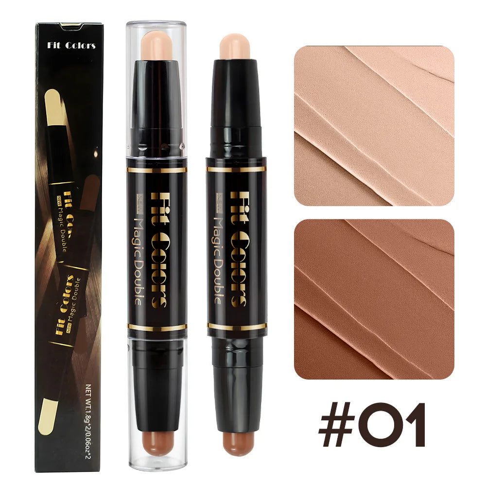 Double Head Highlight Pen Face Make Up Liquid Waterproof Contouring Foundation Contour Makeup Concealer Stick Pencil Cosmetics