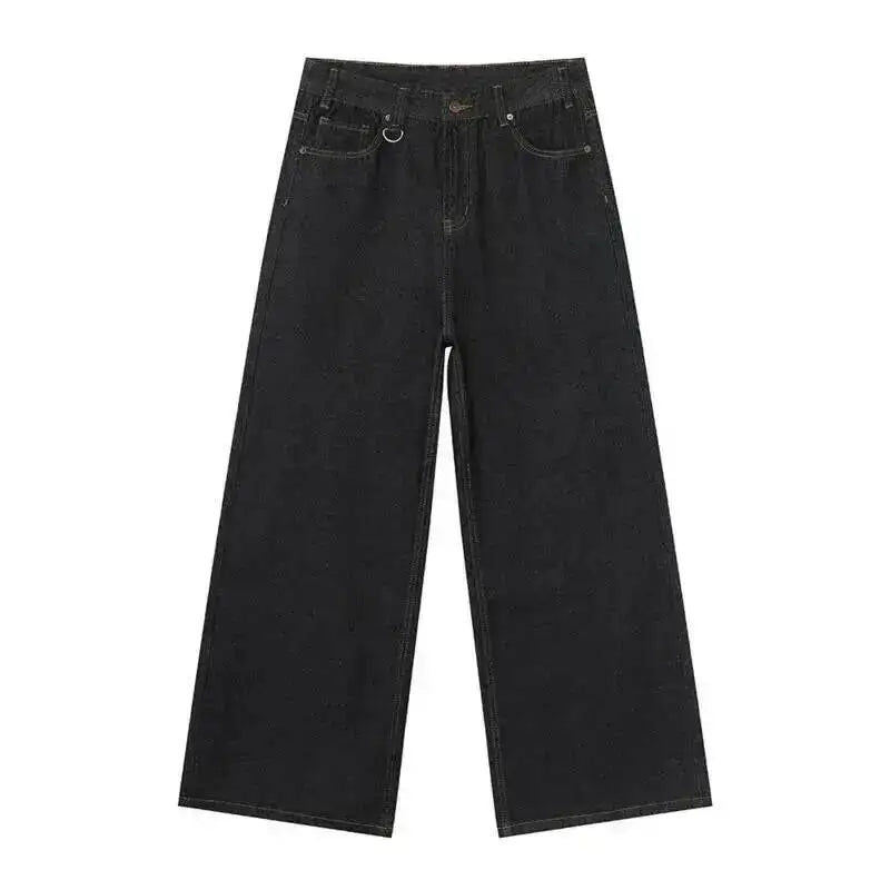 IEFB Men's Straight Denim Pants New Cleanfit Solid Color Korean Version Wide Leg Versatile Casual Jeans Trend New Autumn  9C1519
