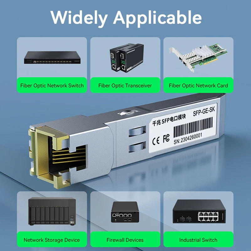 1.25G SFP to RJ45 Copper SFP Module Transceiver, 1000Base-T SFP to Ethernet Module 1000M Transceiver Module