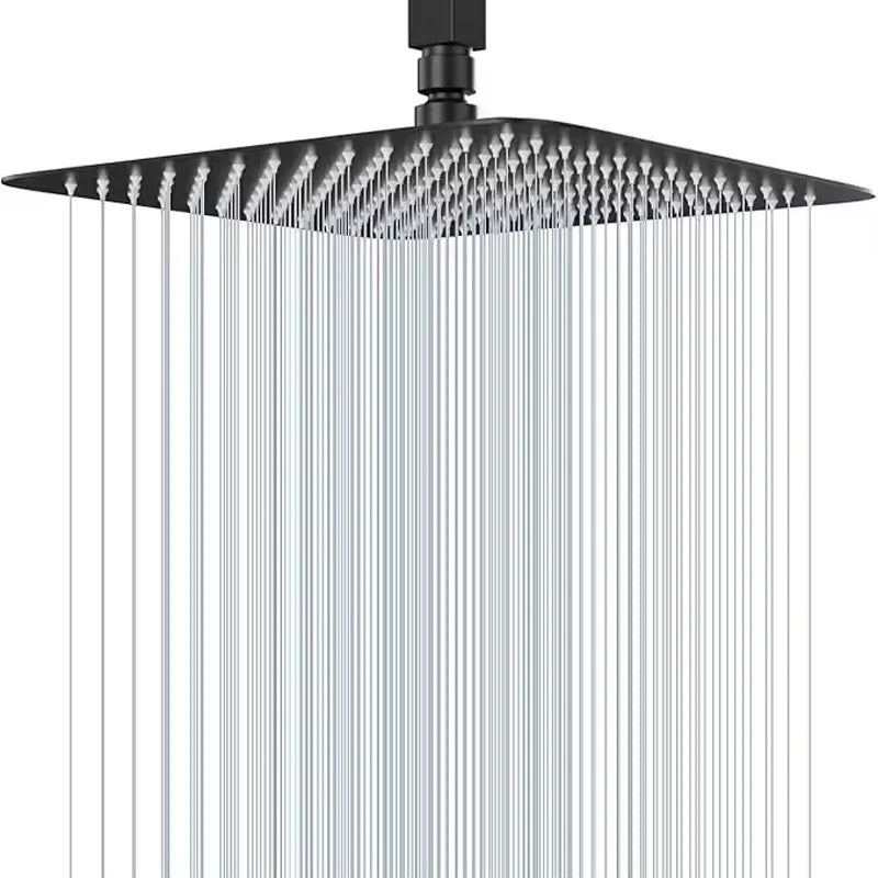8" 10" 12" Black Silver Golden Stainless Steel High Pressure Waterfall Shower Head Large Flow Pressure Boosting Bathroom Shower