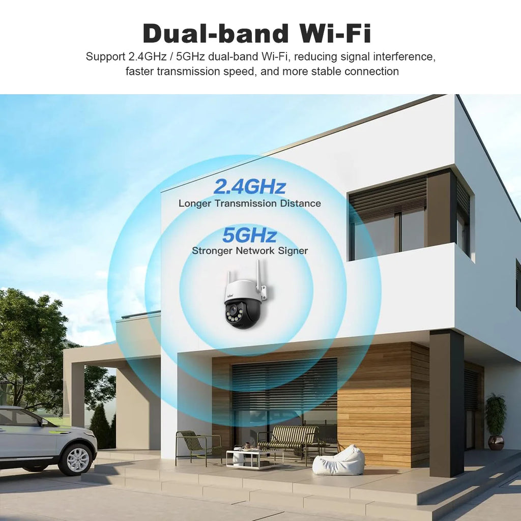 8MP 4K IP Camera 2.4G&5G WIFI Crying Detection PTZ Camera Smart Home Outdoor Camera Surveillance Monitor Srihome Wireless Camera