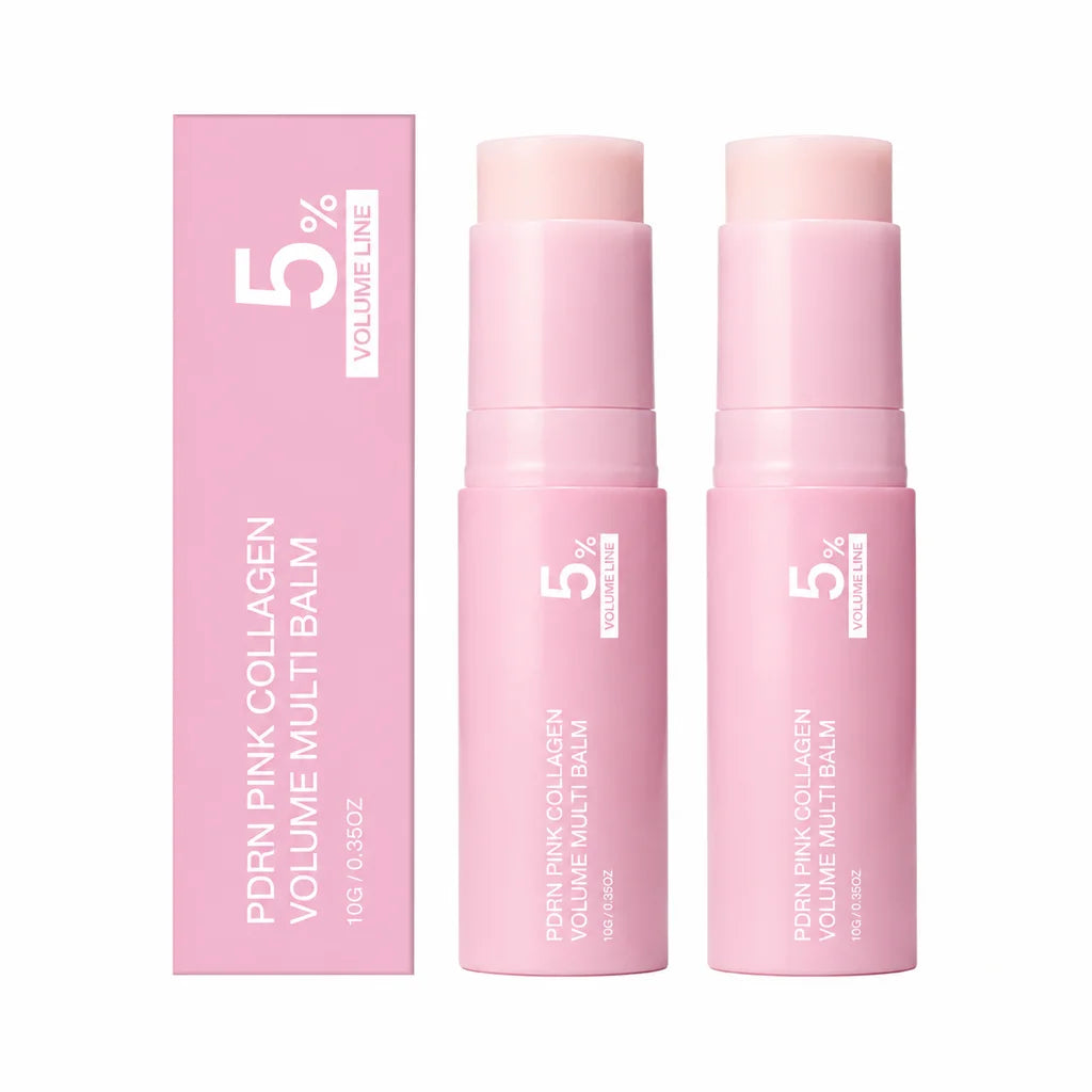 PDRN Pink Collagen Volume Multi Balm 5% Volufiline Moisturizing Stick Firming Face & Body Balm For Under Eyes, Lips, Neck