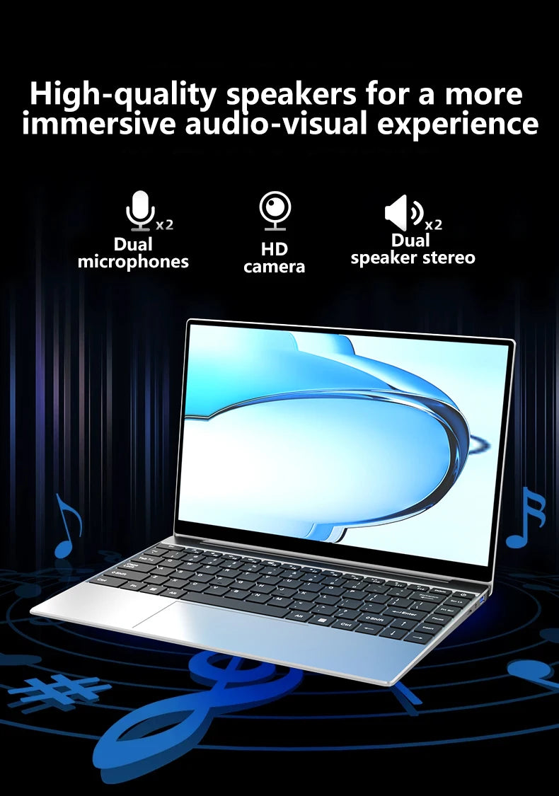 new 14.1" Intel 6500Y laptop 32GB RAM 1TB/2TB SSD 1920x1080 Portable laptops Windows 11 Pro Office Gaming Notebook computer 2026