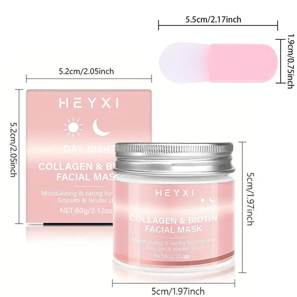Hexyi Peel-Off Collagen Mask with Scraper Deep Nourishment Purify Pores Smooth Uneven Skin Tone Anti-Fatigue Face Skincare