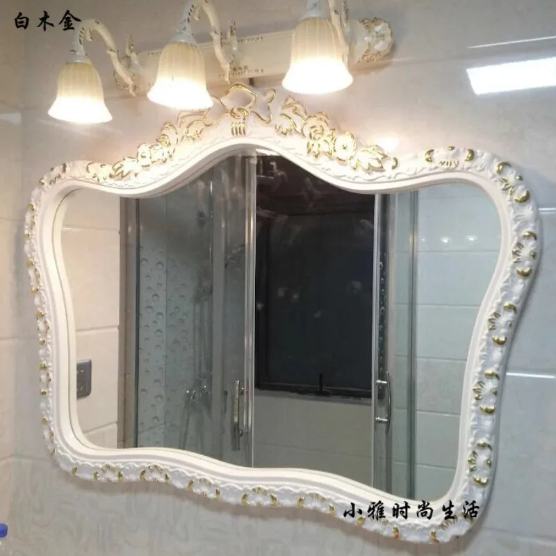 Bathroom Vanity Mirror Wall Unique European Creative Aesthetic Save Space Mirror Modern Simple Espejo Pared House Decoration