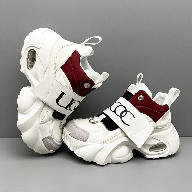 Men's Sport Shoes Comfortable Casual Running Shoes 2025 Spring Autumn Thick Bottom Heightening Korean Style Versatile Dad Shoes
