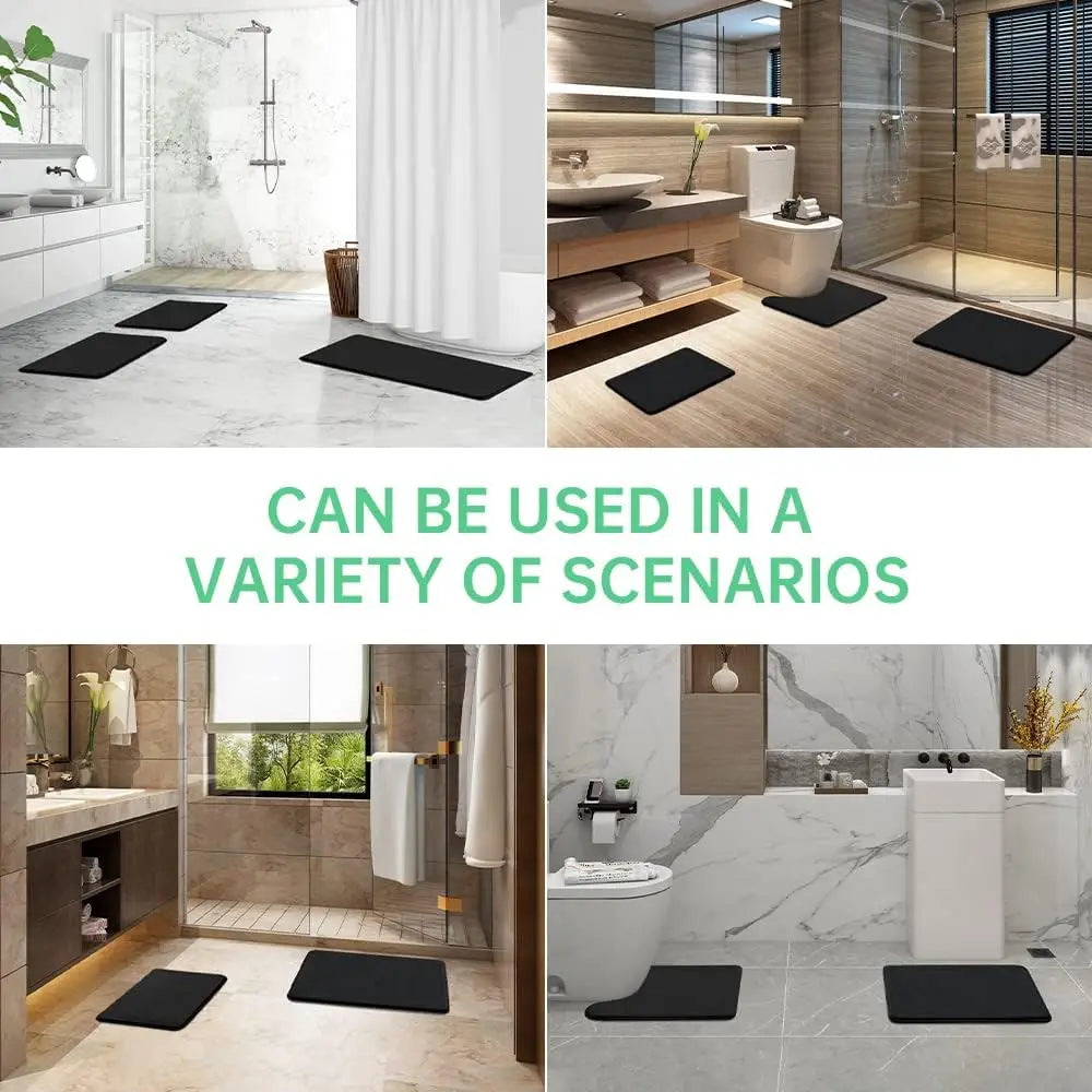 Super Absorbent Floor Mat Coral Velvet Bathroom Mat Anti Slip Door Mat Bathtub Beside Carpet Laundry Room Home Decoration