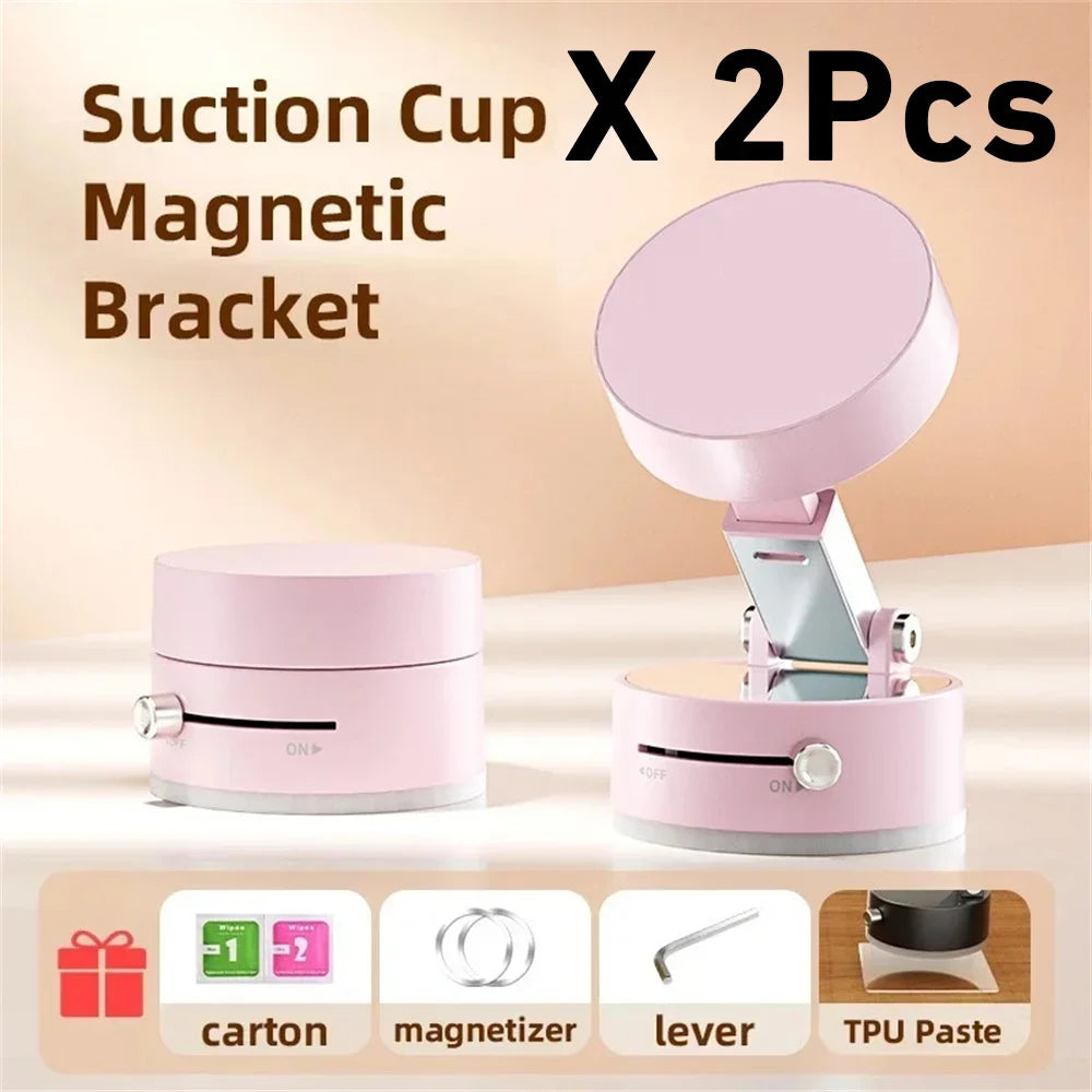 Magnetic Mobile Phone More Portable Vacuum Bracket Adjustable Double-Sided Suction Cup  Holder Lazy Stand For All Smartphone
