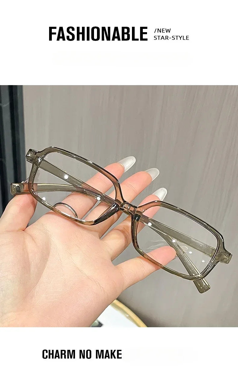 Black Square Small Frame Myopia Glasses Anti Radiation and Anti Blue Light Ultra Light Myopia Glasses Prescription 0 To -4.0