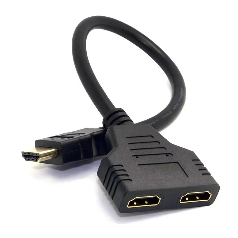 1 In 2 Out HDMI-compatible Splitter Cable 1 Male To 2 Female Adapter 1080P 4K 3D For Laptop HD TV Monitor PC Projector TV Use