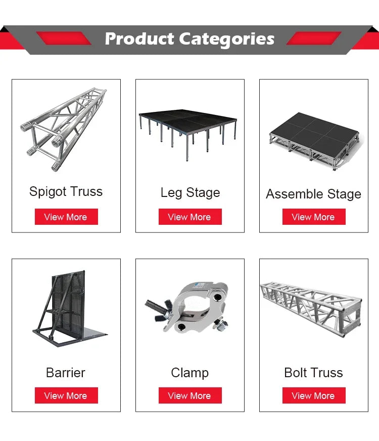Custom Large Foldable Aluminum Alloy Stage for Concert Events Portable Square Pattern Stage TUV Certified