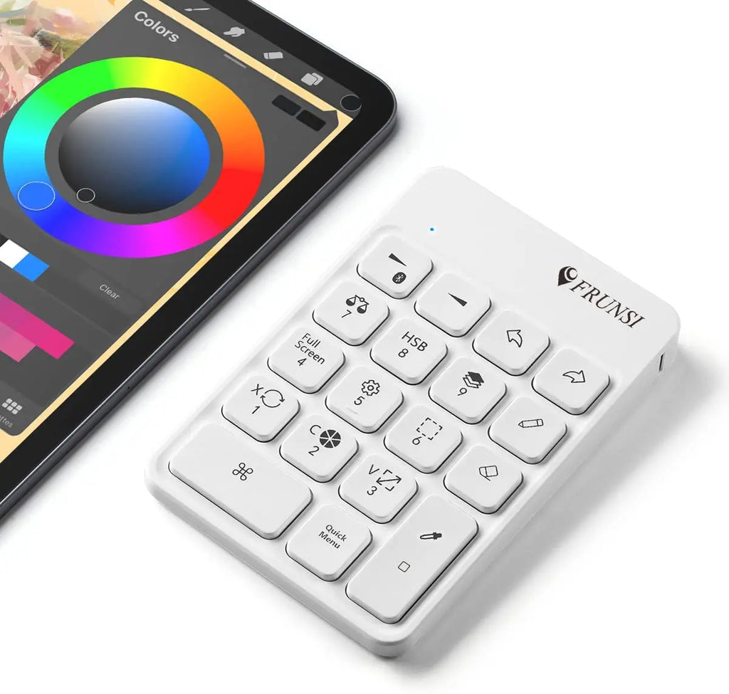 FRUNSI Wireless Bluetooth Shortcut Keyboard for iPad Procreate Graphics Drawing Tablet Painting Mini Portable Rechargeable