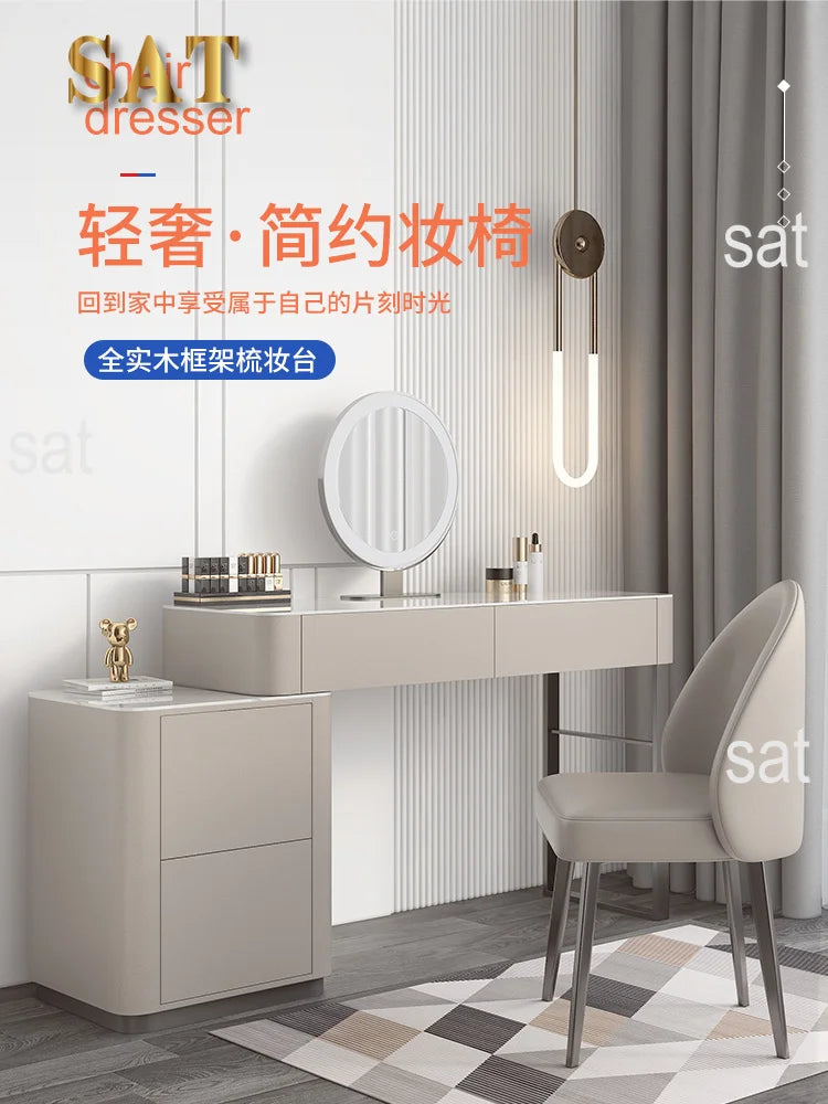 Modern Vanity Table with Mirror & Storage