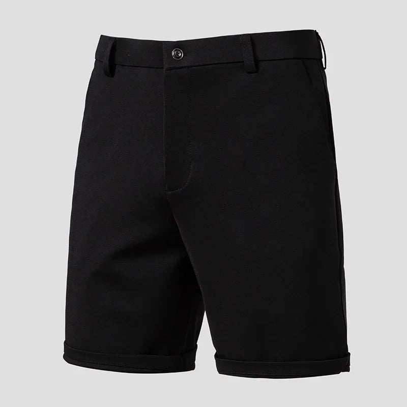 Dress Shorts Men Quick Dry Casual Bermuda Shorts Summer Ice Silk Cooling Business Zipper Fly Formal Shorts Men Work Wear Office