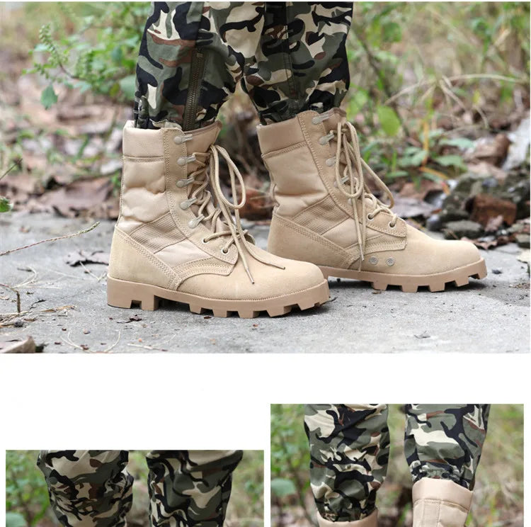 Male Outdoor Training Combat Hunting Boots Spring Autumn Men Jungle Hiking Sports Climbing Camping Breathable Camo Desert Shoes