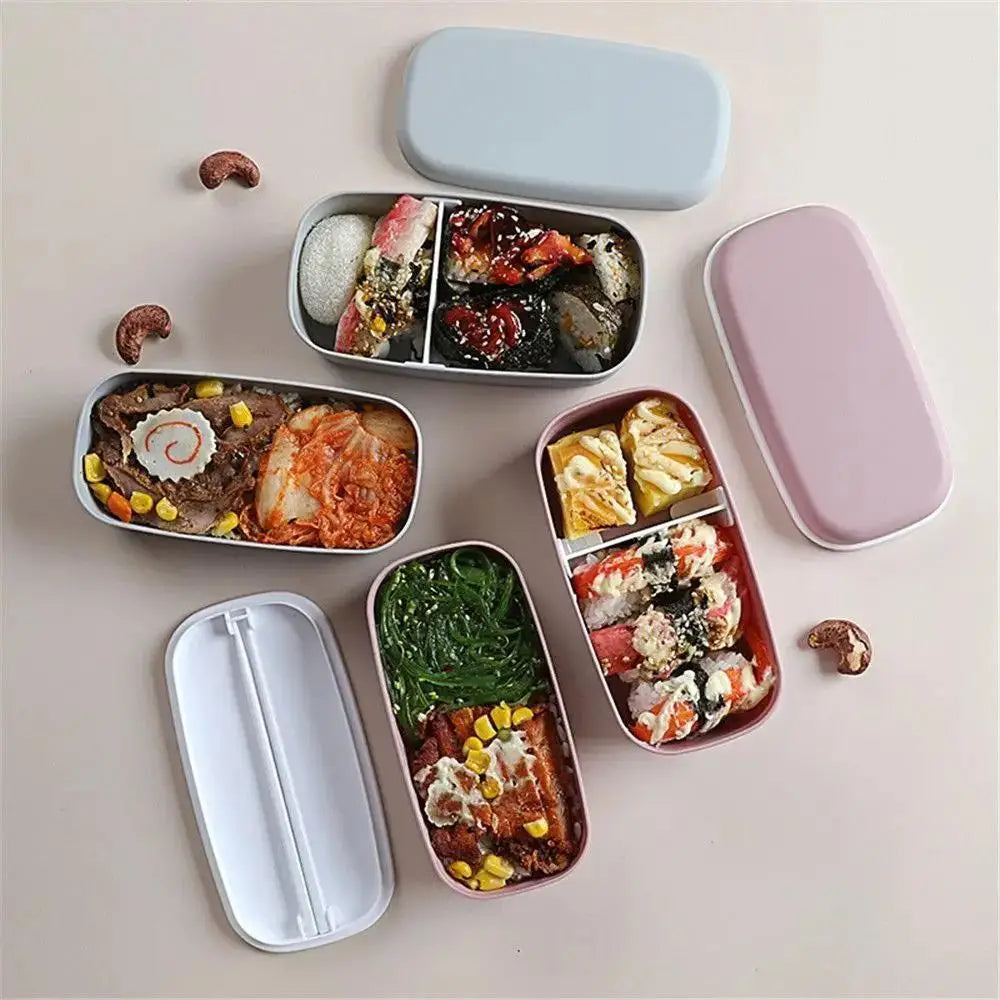 Double Layers Bento Box Lunch Box Food Container Kitchen Accessories Microwavable Dinnerware Lunchbox