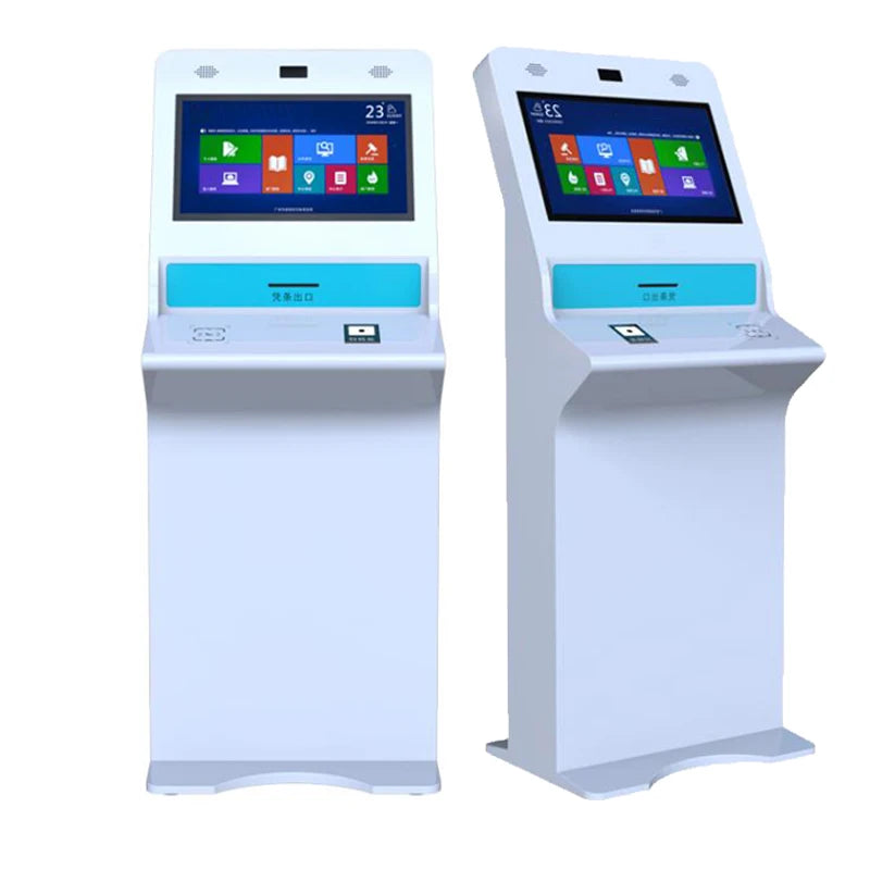 19-inch Floor-standing Vertical Self-service Touch Screen Terminal All-in-one Machine With Keyboard Tray Drawer