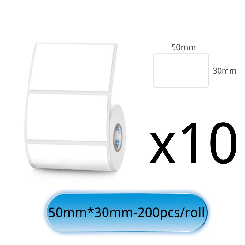 SINMARK White Sticker 3/6/10 Rolls Waterproof Paper Adhesive Label Anti-Oil Use for SK58/SK20/SK35 Mini Thermal Printer Tape