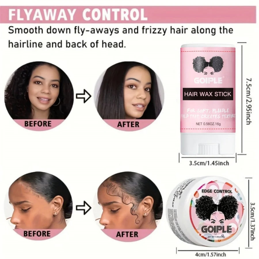 GOIPLE Moisturizing & Nourishing Rice Water & Rosemary Spray Smoothing Hair Wax Stick Flyaway Control Baby Bangs Gel Styling Wax