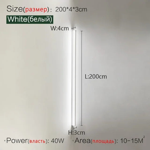 Modern Minimalist LED Wall Lamp Luxury Long Strip Light for Living Room Bedroom Bedside Ceiling Sofa Background Aisle Lighting