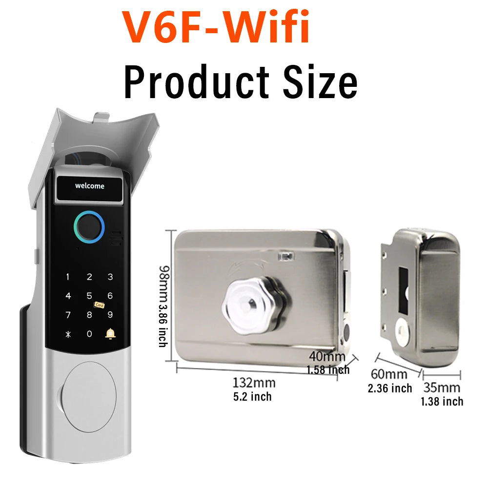 Support Tuya app Bluetooth app fingerprint intelligent door lock password RFID card wheel rim bolt lock electronic door lock