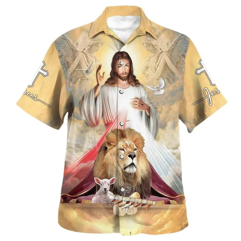 Jesus Love Me God Loves The World  Hawaiian Shirts Mens Womens Fashion Cool Beach Shirts Summer Cool Floral Shirt Tops Clothes