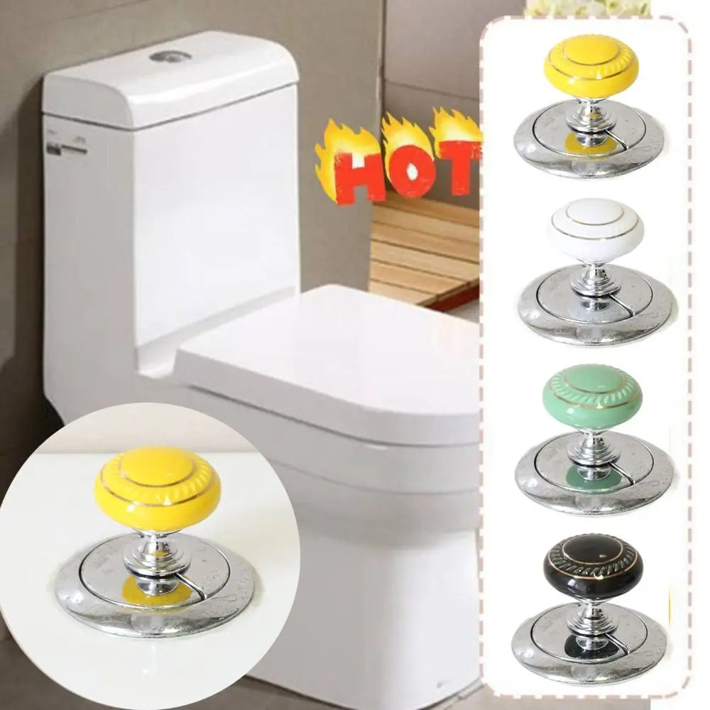 New Ceramic Round Shaped Toilet Tank Button Universal Labor-saving Furniture Handle Toilet Flush Button Toilet