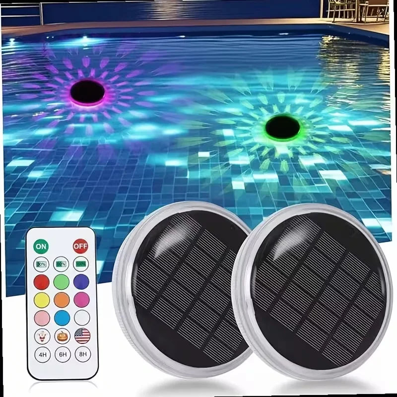 Outdoor LED Solar Pool Lights Waterproof 3 Timer 9 Lighting Floating Lamp For Garden Pool Party Decoration