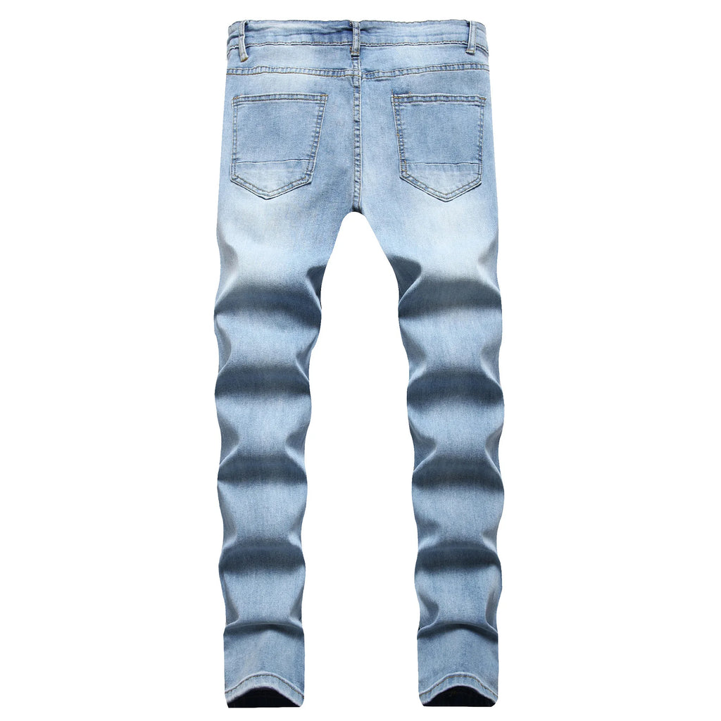 2026 Spring Summer New Men Denim Pants Casual Slim Fit Skinny Ripped Versatile Fashion Long Jeans Men