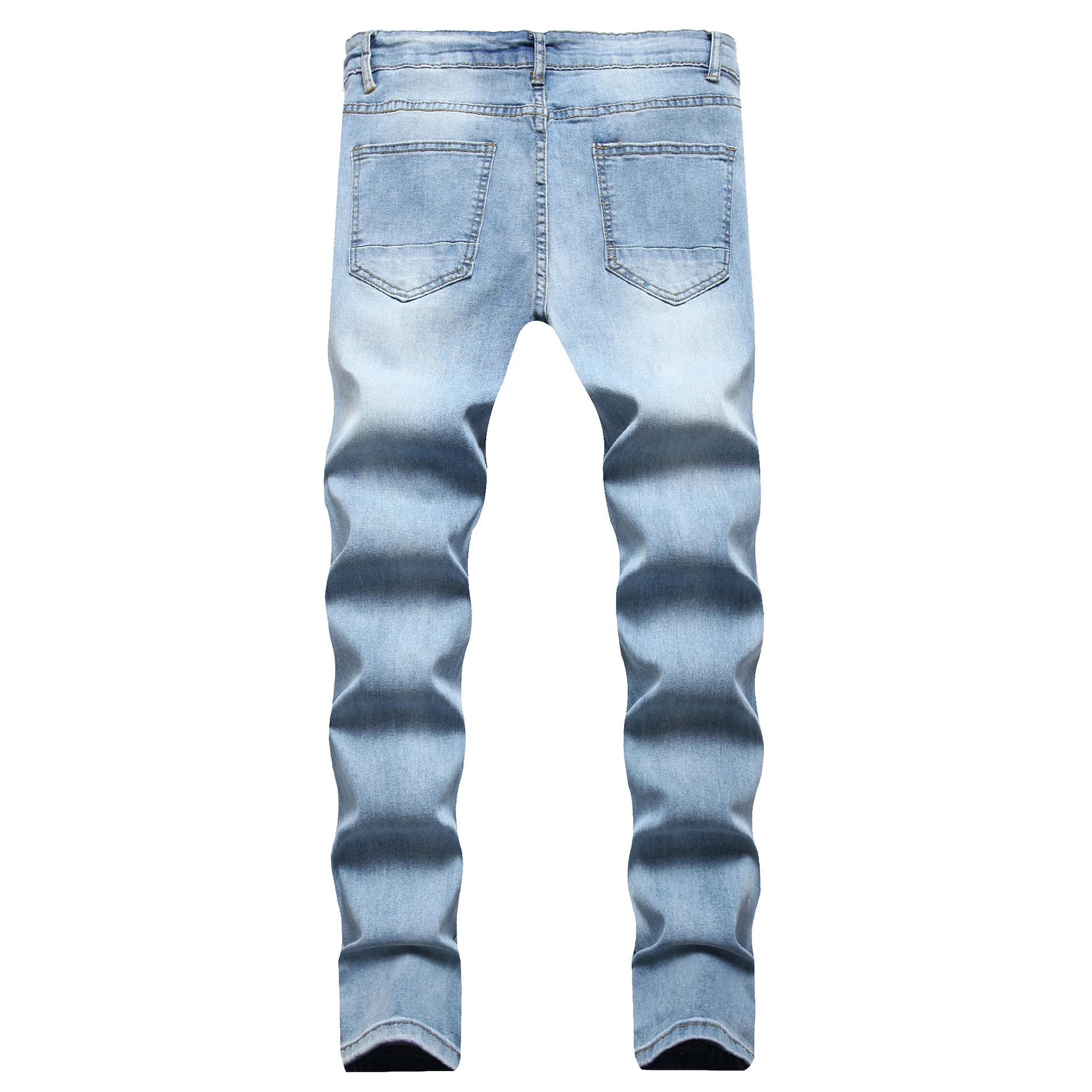 2026 Spring Summer New Men Denim Pants Casual Slim Fit Skinny Ripped Versatile Fashion Long Jeans Men