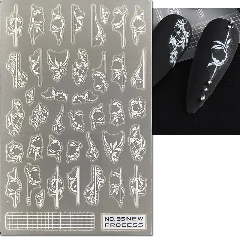 3d Nail Art Ultrathin Decals Blue Pink Blossom Florals Flowers Leaves Nail Stickers Decoration For Nail Tips Beauty