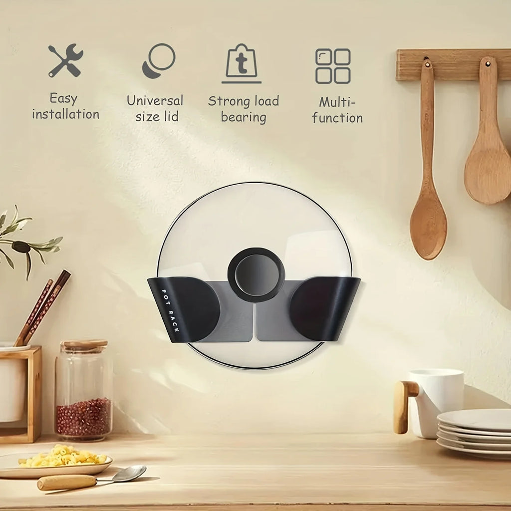 1/3/6Pairs Pot Lid Holder Wall-Mounted Hanging for Pan Pot Cover Rack Kitchen Organizer Plastic Stonego Kitchen Storage Rack