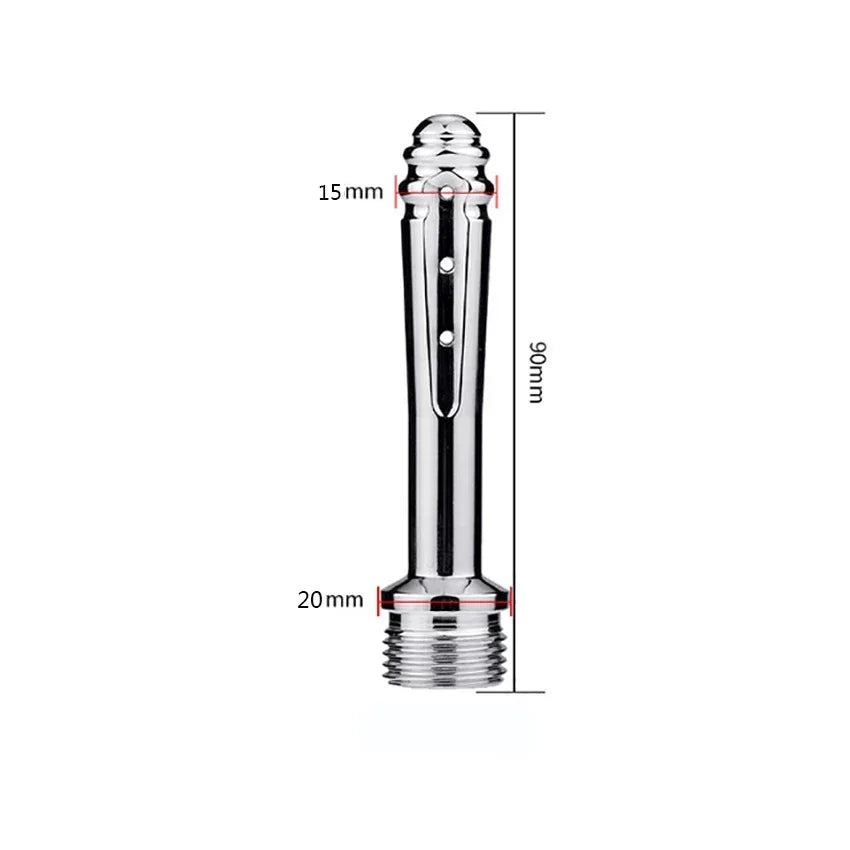 Shower Douche Enema, Aluminum Alloy Shower Bidet Vaginal Anal Colonic Nozzle Cleaner System for Men Women Cleaning,S,L анальный