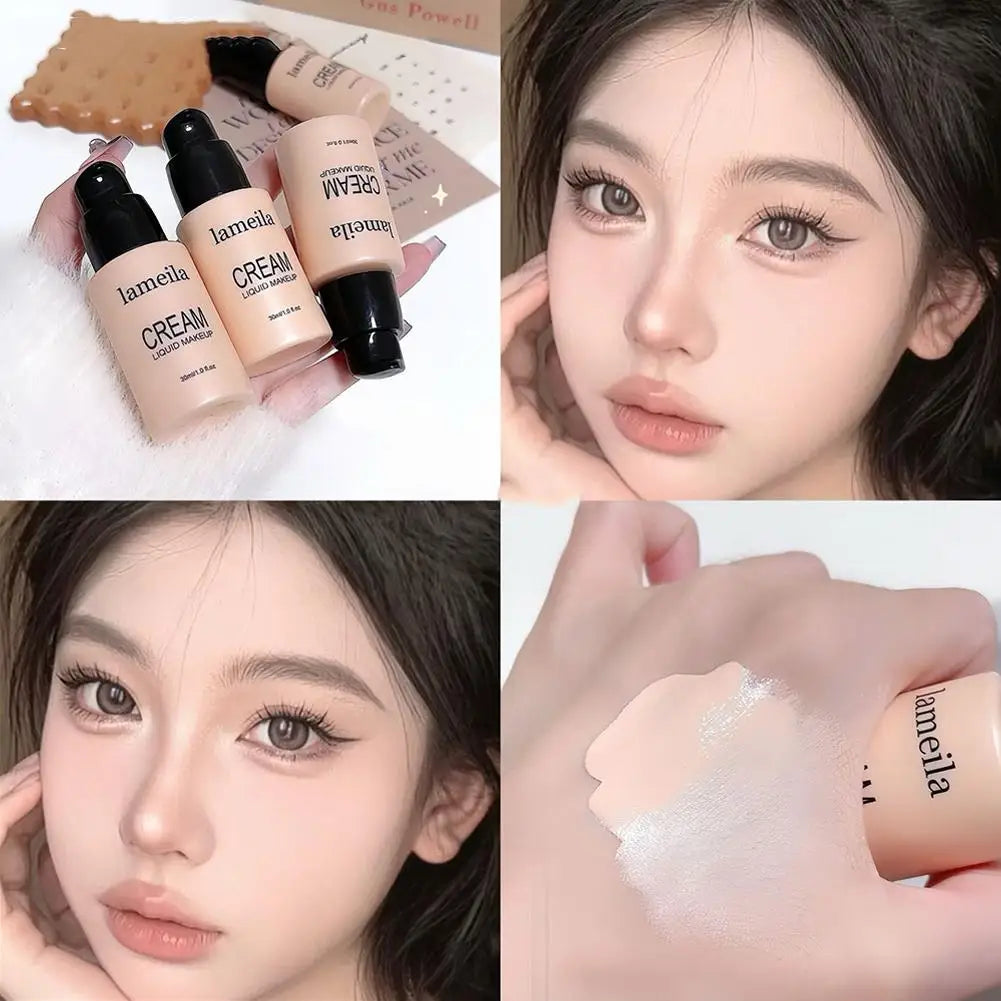 4Colors Matte Finish Liquid Foundation Effective Concealer Moisturizing Long-lasting Makeup Cosmetics for All Skin Tones