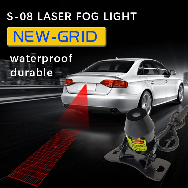 led projector Car laser Fog Light Motorcycle Anti Collision Rear-end Laser Tail Lights Brake Light Universal Decorative Lamp