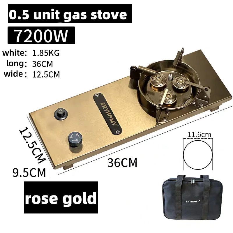 IGT Half-Unit Gas Stove 7200W High Power Stainless Steel IGT Burner Plate Folding Camping Igt Gas Burner BBQ Grill Desktop Stove