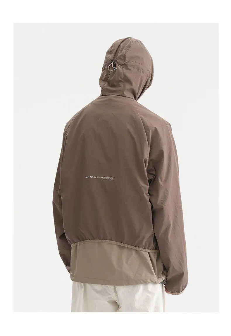 Coat + Vest Sets Varsity Jacket Men Outdoor Techwear Fashion Casual Track Hooded Sunscreen Cape Jacket Vest Women Cycling Coat
