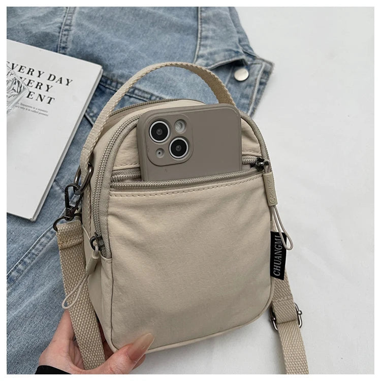 Casual Oxford Fabric Mobile Phone Bag Women's Crossbody Bag Lightweight Trendy Single Shoulder Canvas Bag for Walking