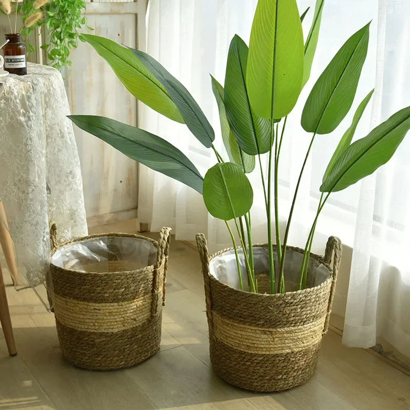 Natural Wicker Planter Basket  Flower Pot Home Garden Rattan Basket Straw Flower Basket 20/25/30CM